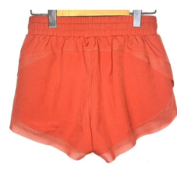 Unbranded Womens Running Shorts Elastic Waist Lined Leggings Stretch Orange Sz M - Picture 2 of 7